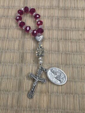 Red Beaded Decade Catholic Rosary